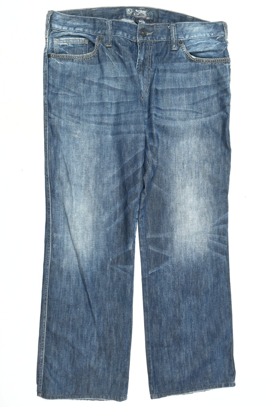 Silver Jeans Co NASH Boot Cut Jeans Mens 38x32 Blue Relaxed Fit Straight Leg